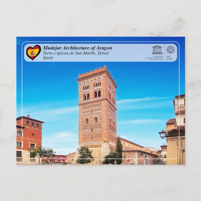 Postal WHS UNESCO - Torre de la Iglesia de San Martín (Anverso)
