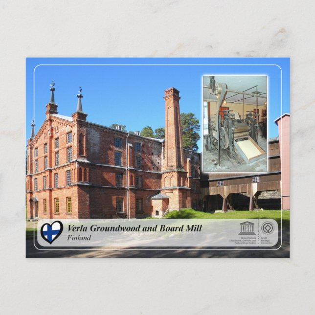 Postal WHS UNESCO - Verla Groundwood y Mill de Junta (Anverso)