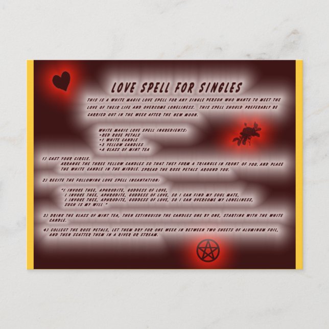 Postal Wiccan Love Spell (Anverso)