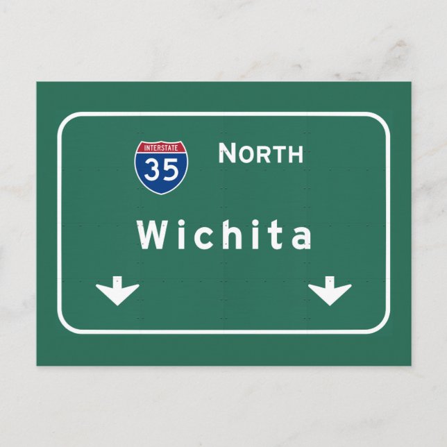 Postal Wichita Kansas habla de la autopista interestatal: (Anverso)
