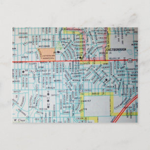 Postal Wichita, mapa del vintage de KS
