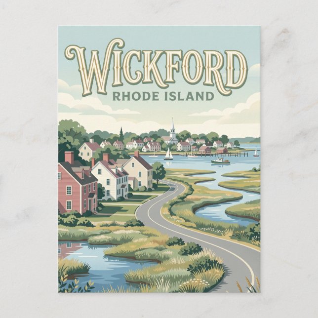Postal Wickford Village Rhode Island (Anverso)