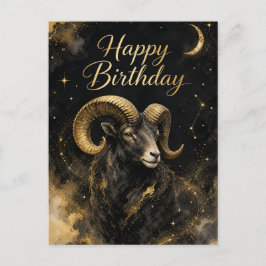 Postal Widder Happy Birthday Sternzeichen Design