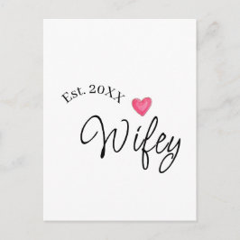 Postal Wifey red heart est. Year future wife valentine's 