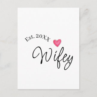 Postal Wifey red heart est. Year future wife valentine's 