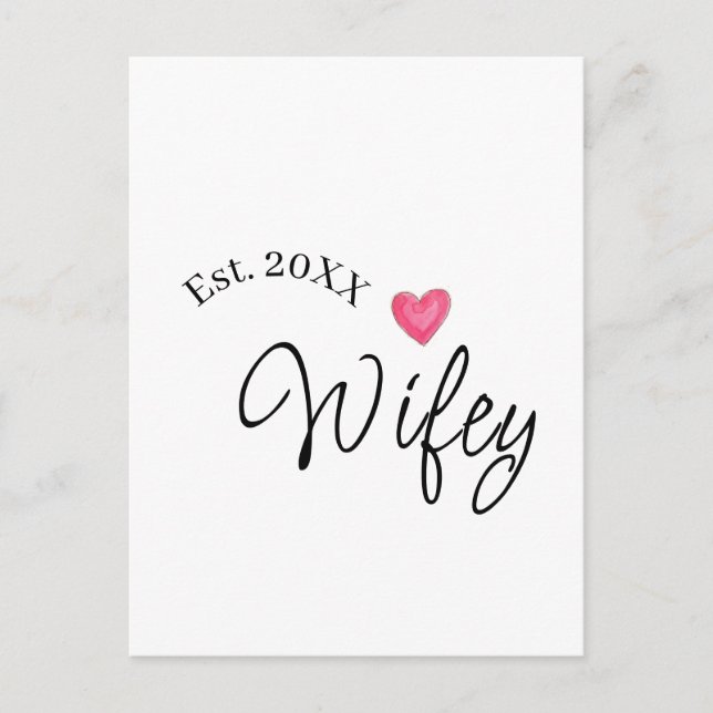 Postal Wifey red heart est. Year future wife valentine's  (Anverso)