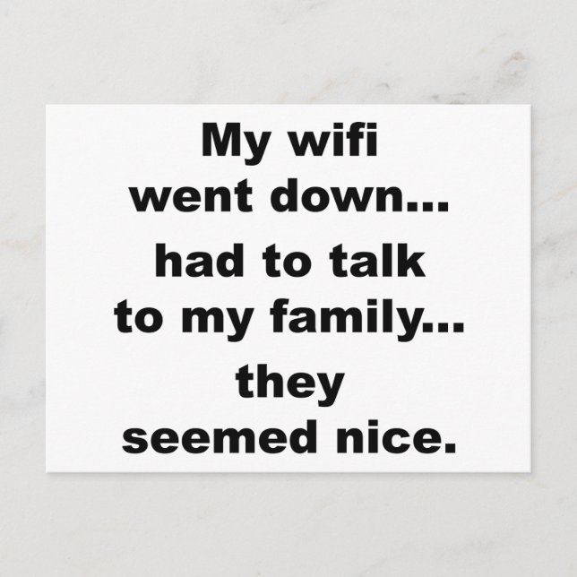 POSTAL ¡WIFI ABAJO! (Anverso)