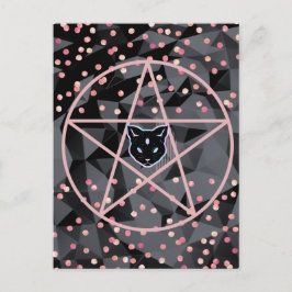 Postal WiizyWitch Magic Witch Cosmic Cat Pentacle Magick