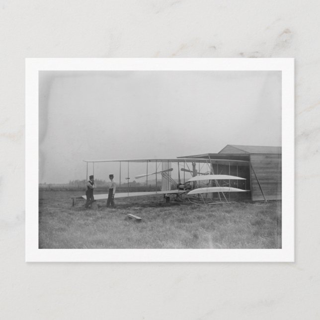 Postal Wilbur y Orville Wright en una máquina de segunda  (Anverso)