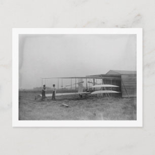 Postal Wilbur y Orville Wright en una máquina de segunda