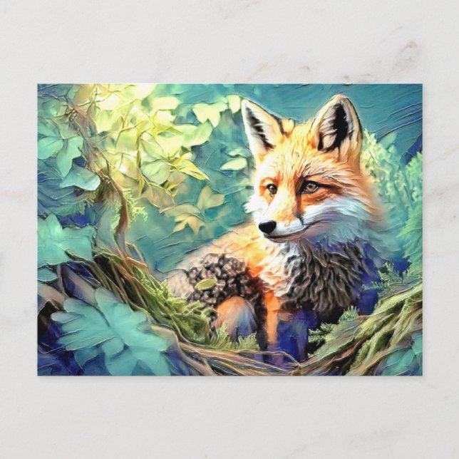 Postal Wild Forest Red Fox - PROPIO ARTWORK - (Anverso)