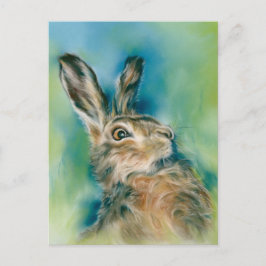 Postal Wild Hare Exuberance Pastel Art