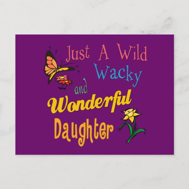 Postal Wild Wacky y el maravilloso regalo de la hija (Anverso)