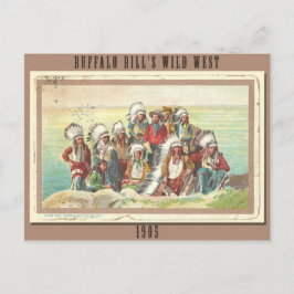 Postal Wild West Show de Buffalo Bill de la época de 1905