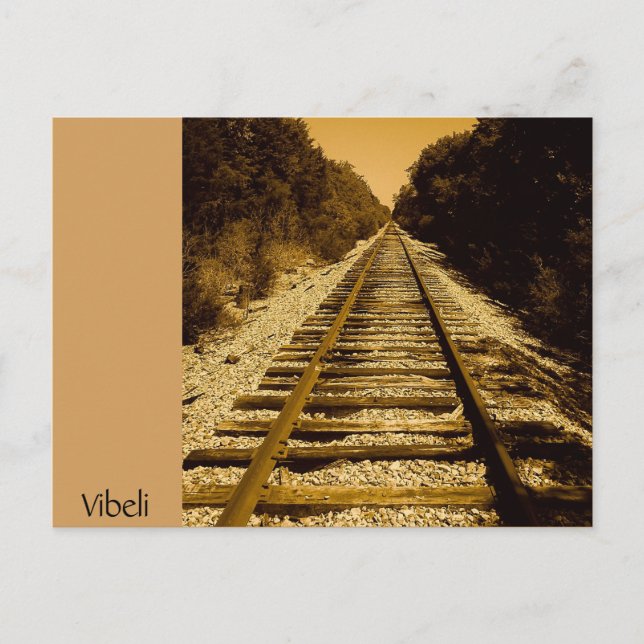 Postal Wild West Train Track Post Card de Vibeli (Anverso)