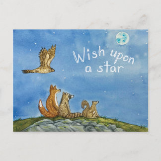 Postal Wildlife Friends Stargazing Postcard