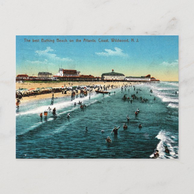 Postal Wildwood, Nueva Jersey, Vintage (Anverso)