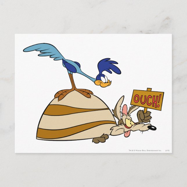 Postal WILE E. COYOTE™ y ROAD RUNNER™ Boulder (Anverso)