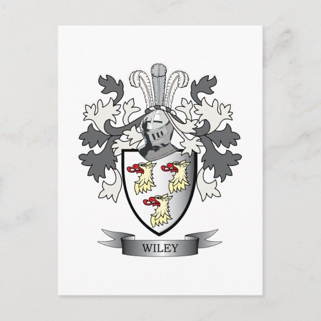Postal Wiley Family Crest Coat of Arms (Anverso)