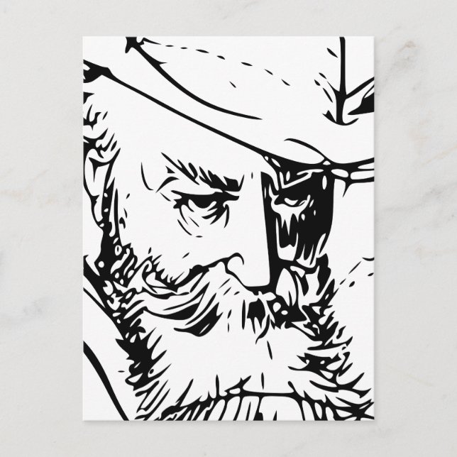 Postal Wilhelm Busch Self Retrato (Anverso)