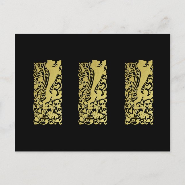 Postal Will Bradley Heraldic Lion (Anverso)