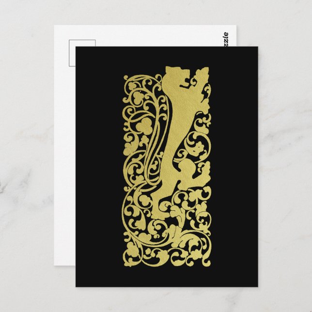 Postal Will Bradley Heraldic Lion (Anverso / Reverso)