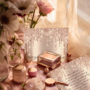 Postal Will Bridesmaid Rosa Purpurina Drin Confetti de or