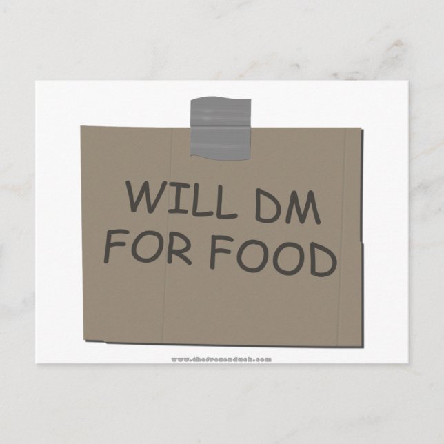 Postal Will DM for Food (Anverso)