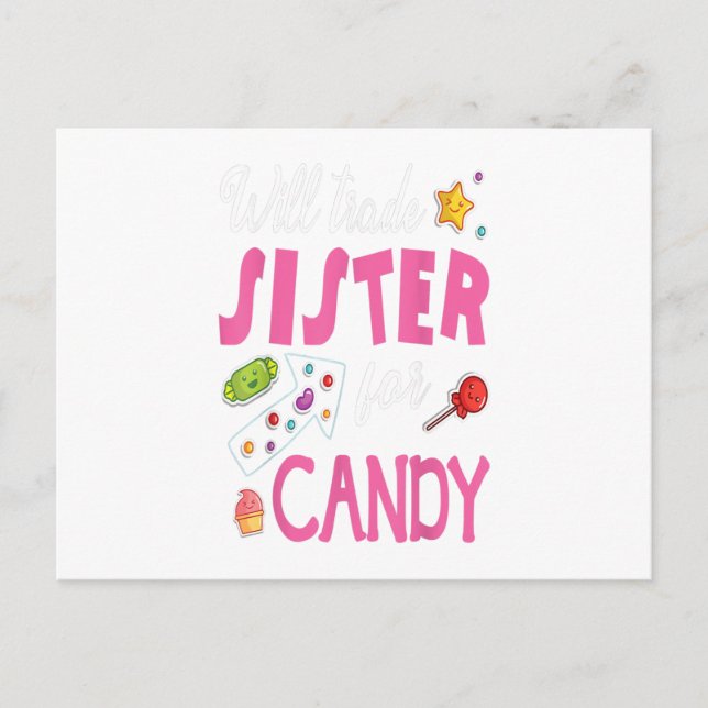 Postal Will Trade Sister For Candy Happy Easter Day (Anverso)