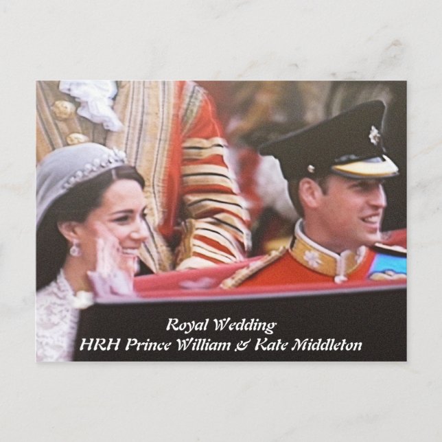 Postal Will y Kate Royal Boda (Anverso)