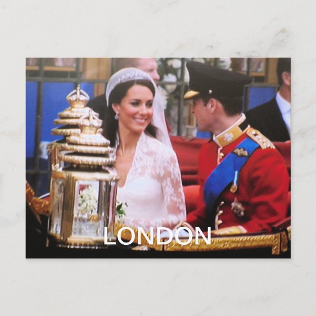 Postal Will y Kate Royal Boda (Anverso)