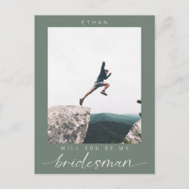 Postal Will you be my Bridesman Minimalist Photo Modern 