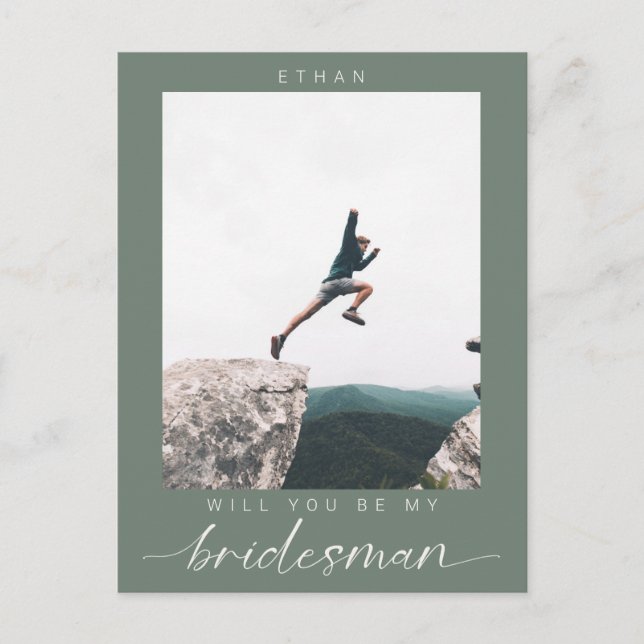 Postal Will you be my Bridesman Minimalist Photo Modern  (Anverso)