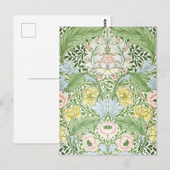 Postal Willam Morris Myrtle Garden Floral Classic (Anverso / Reverso)