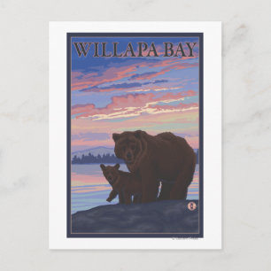 Postal Willapa Bay, Washington Bear y Cub