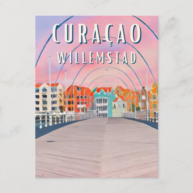 Postal Willemstad : la beauté colorée de Curaçao (Anverso)