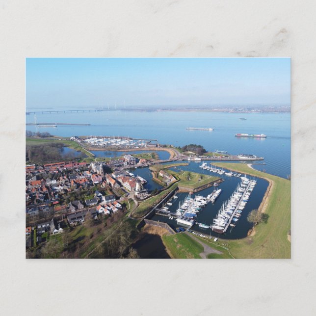 Postal Willemstad Nederland drone overzicht. (Anverso)