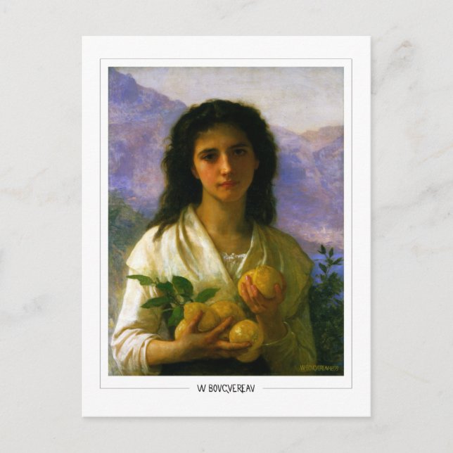 Postal William-Adolphe Bouguereau #4 - Bella Artes (Anverso)