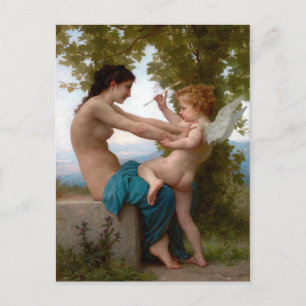 Postal William-Adolphe Bouguereau Un joven Chica defendie