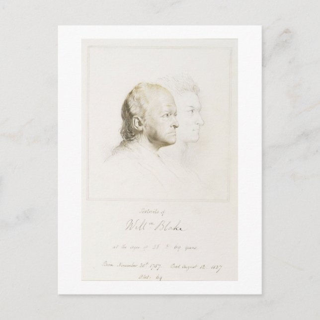 Postal William Blake (1757-1827) en Juventud y Edad (graf (Anverso)
