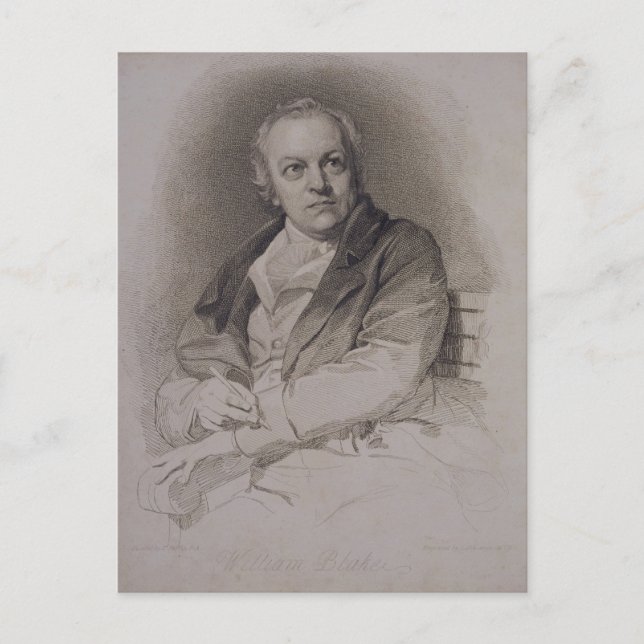 Postal William Blake (1757-1827) grabado por Luigi Schiav (Anverso)