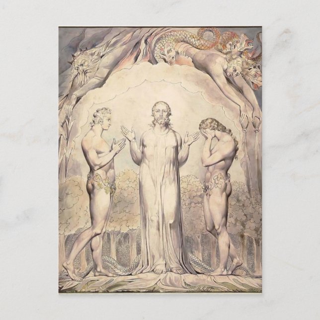 Postal William Blake: El paraíso de Milton perdido (Anverso)