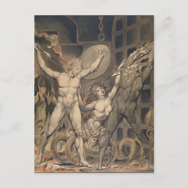 Postal William Blake: El paraíso de Milton perdido (Anverso)