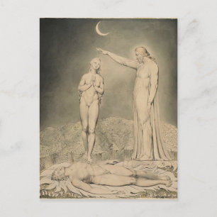Postal William Blake: El paraíso perdido de Milton