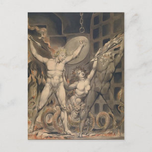 Postal William Blake: El paraíso perdido de Milton