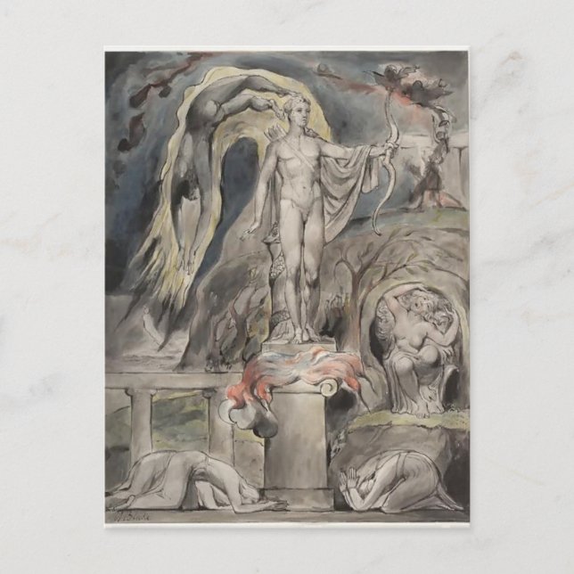 Postal William Blake - El santuario de Apolo (Anverso)