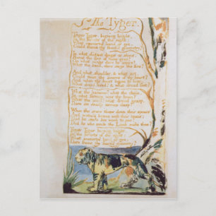 Postal William Blake   El tigre, de canciones de inocenci