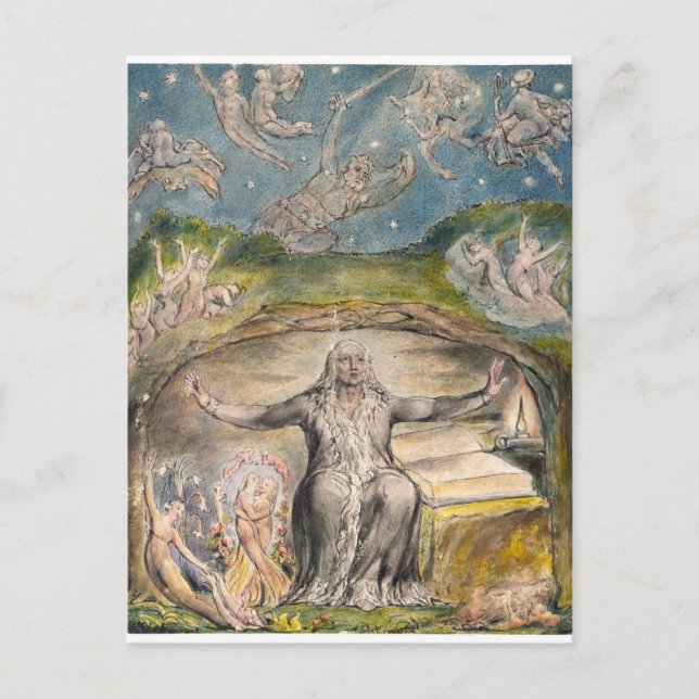Postal William Blake: Ilustracion a L'Allegro de Milton (Anverso)