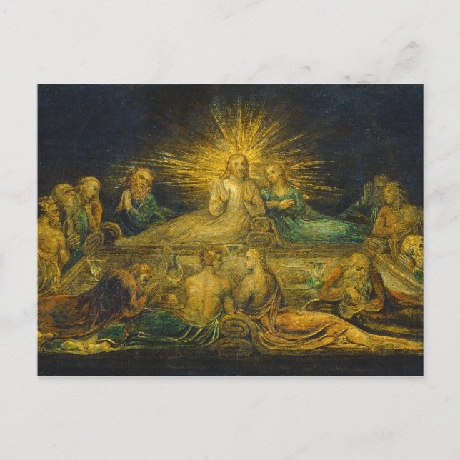 Postal William Blake | La última cena, 1799 (temperatura  (Anverso)
