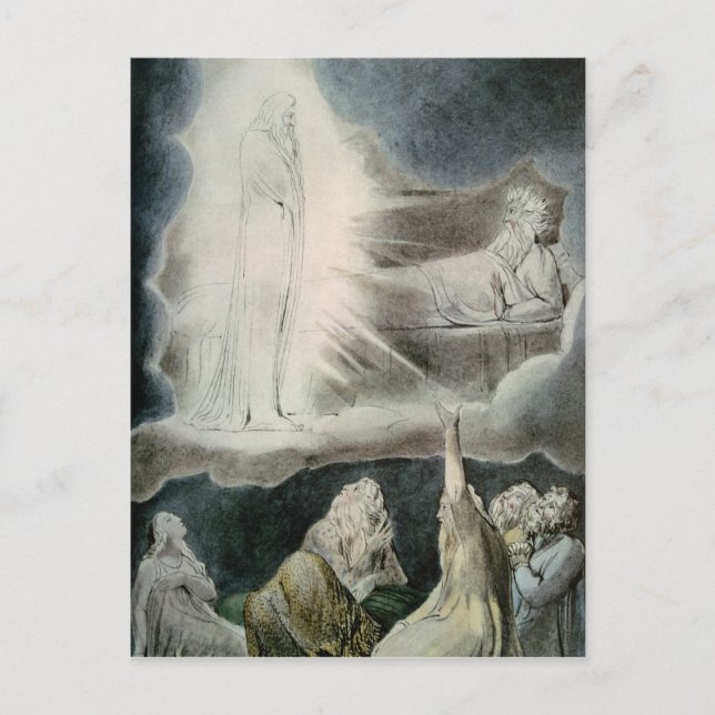 Postal William Blake | La visión de Eliphaz, 1825 (Anverso)